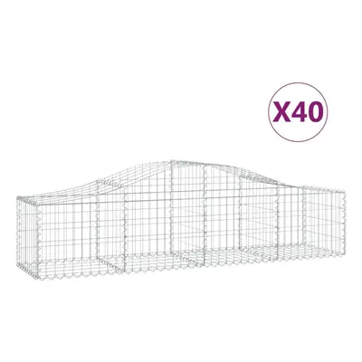 (40 pcs, x x 40/60 cm) vidaXL Arched Gabion Basket Stone Basket Gabion Retaining Wall Galvanised