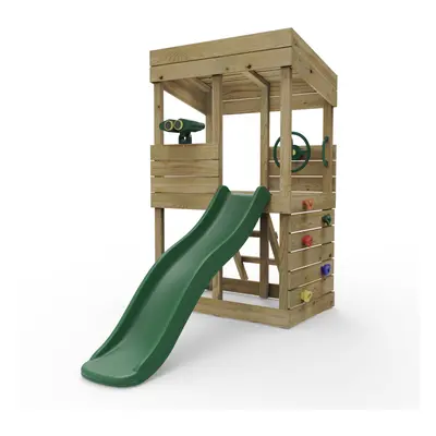 (Lookout with Adventure Pack) Rebo Wooden Lookout Tower Playhouse with 6ft Slide