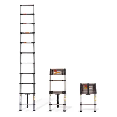 (3.2M without Roof Hooks) Telescopic Extendable Ladder 2.6M 3.2M 3.8M 4.4M 5M 6.2M Telescopicing