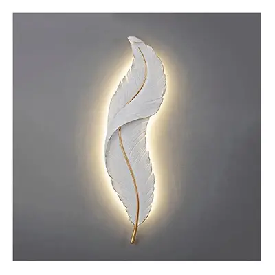 Bedside Decorative Wall Lamp Nordic Style Resin Wall Sconce, Modern Feather Shape Wall Light 26W