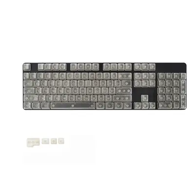 (White) Keys Transparent ABS Keycap Set OEM Profile No Character Custom Keycaps for Mechanical K