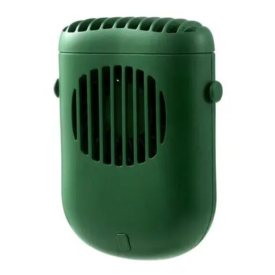 (Green) Mini Neck Hang Fan Three Gears Wind Speed USB Air Cooler 1200mAh Battery Capacity Portab