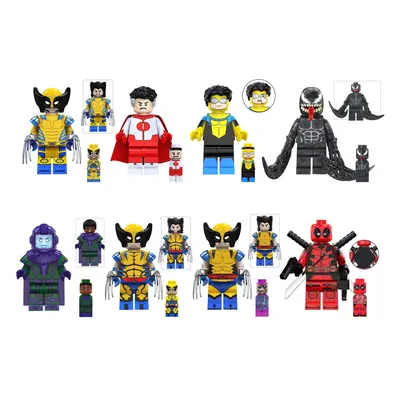 (Style B 8pcs) 16pcs Super English Series Deadman Observer Wolverine Riot Conqueror Deadman Buil