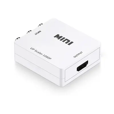 (White) AV to HD Converter HD Adapter Audio and Video Synchronized 1920*1080P Video Adapter for 