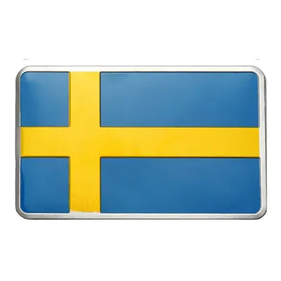 (Square - Sweden) 3D Aluminum Alloy Car Auto Body Sticker Decals Turkey/Sweden/Greece/Korea/Viet