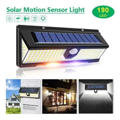 190 LED Solar Lights Outdoor Solar Lamp With PIR Motion Sensor Solar Powered Waterproof Warning 