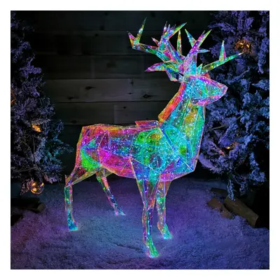 90cm Light up Indoor Outdoor DreamLights Christmas Stag with White LEDs