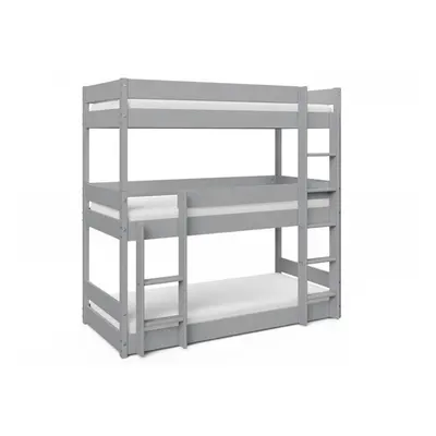 Kennedy Triple Bunk Bed Kids High Sleeper, Grey