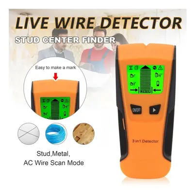 3 in Wall Stud Center Finder Metal Live Wire Detector Wood Scanner