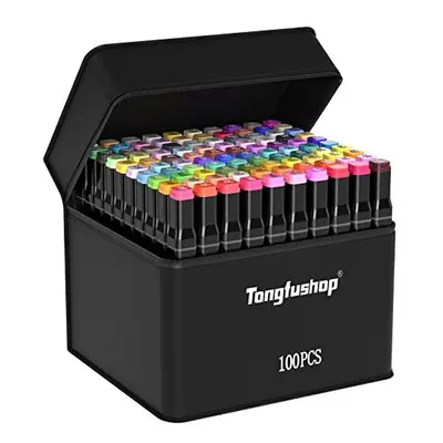 Tongfushop Colored Marker Set, Second Quickly Drying Marker Pens, Double Tip Markers for Artists