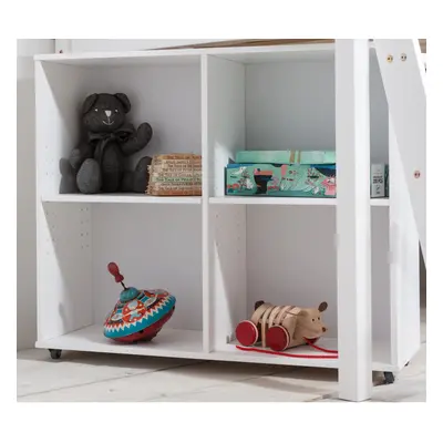 Cube Shelving Storage Unit with Wheels in White