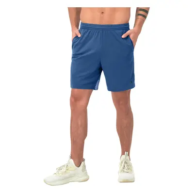 Champion Sport Moisture Wicking Athletic Men Gym Shorts (Reg. or Big & Tall) Steel Blue Ink/Plas