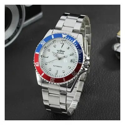 (white,blue) Winner Fashion Black Red Sport Watches Calendar Display Automatic Self-wind Watches