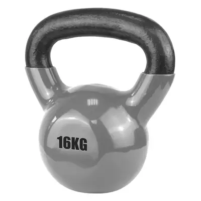 (16kg, Silver) UFE Vinyl Coated Kettlebell - Gym Training Fitness 14kg Or 16kg (2020)