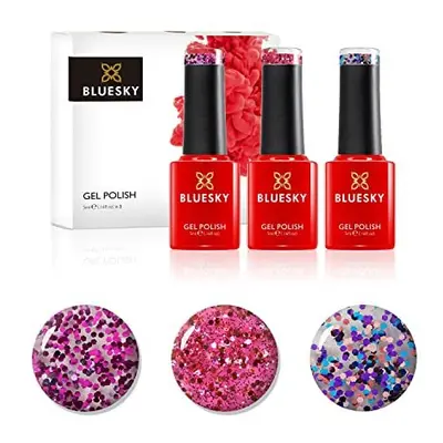 Gel Nail Polish Set, Glitters, Cuba SUM1918, Rio de Janeiro SUM1917, Ibiza SUM1916, x ml, Pink, 