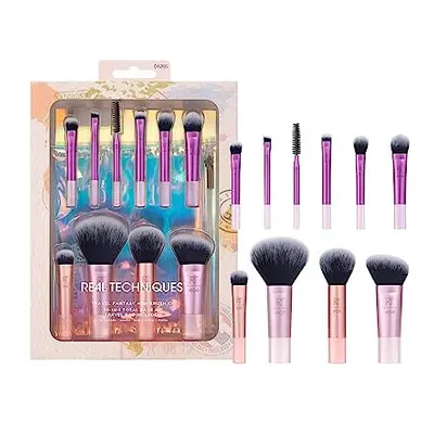 Real Techniques Travel Fanstasy Brush Kit, Makeup Brushes, Mini Sized, Perfect For Travel or On 