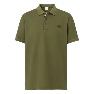 (M) Burberry Branded Circle Logo Olive Polo Shirt