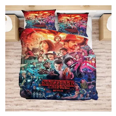 (AllStaff, 173*218cm) Stranger Things Bedding Set Hot Fashion Horror Movie Printed Duvet Cover S