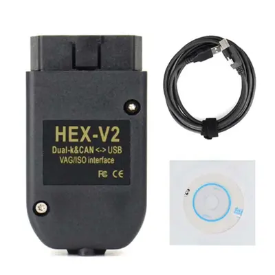 Dual-K & CAN USB VAG/ISO V2 Interface OBD2 Scan Cable Car Diagnostic Tool for VCDS, Support Volk