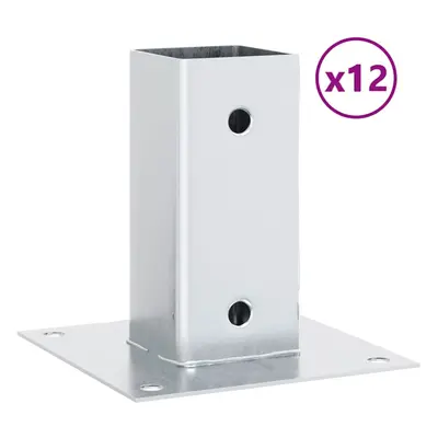 vidaXL Post Bases Square pcs Silver 61x61 mm Galvanised Steel