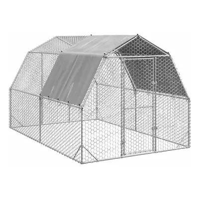 (2.5 x x 2.25 m) vidaXL Chicken Run with Roof Chicken Coop Animal Hen House Galvanised Steel