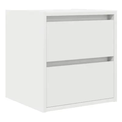 vidaXL Wall-mounted Bedside Cabinet White 38x34x40 cm bedside table nightstand