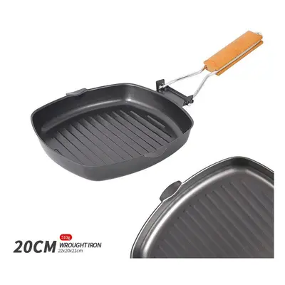 (7.87inch) Outdoor Portable Folding Pan Small Frying Pan Camping Picnic Cookware Non-stick Pan C