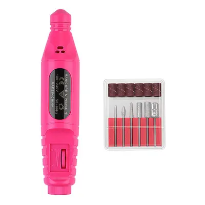 (Rose Red) Adjustable Speed Pedicure Manicure Nail Polisher Drill Electric Nail Drill Machine US