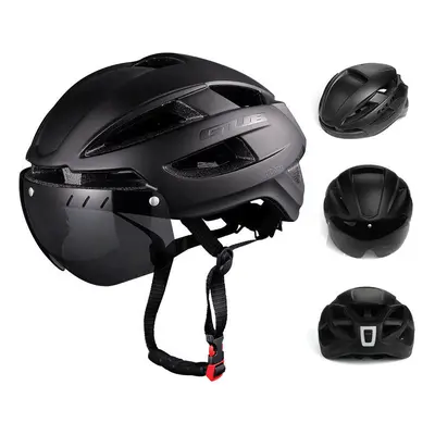 (Black) Bike Helmet 65cm Bicycle Goggles Modes Taillight Breathable Helmet Outdoor Safety Cyclin