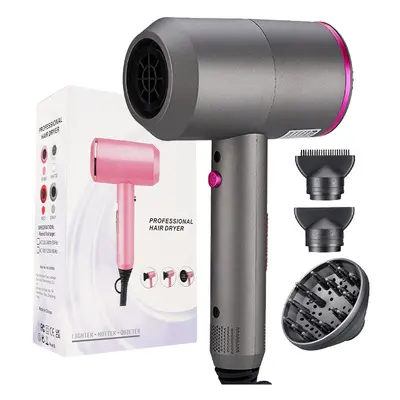 (Gray) Professional Hair Dryer 2000W Powerful AC Motor Quick Drying Ionic Hairdryer with Speed H