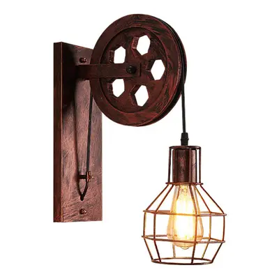 2X Industrial Vintage Wall Lamp Antique Wall Sconce Pulley Wall Light Creative Retro Wall Lamp E