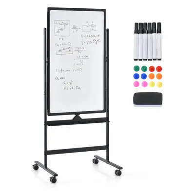 Reversible White Board Height Adjustable Dry Erase Board W/ Black Markers