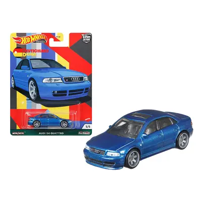 Audi S4 Quattro with Sunroof Blue Metallic Deutschland Design Series Diecast Model Car by Hot Wh