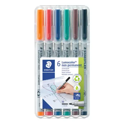 Staedtler Lumocolor Non-Permanent Overhead Projection Markers assorted colors medium 1.0 mm set 