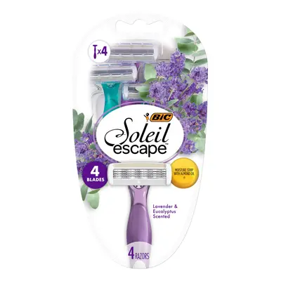 Soleil Escape Women's Disposable Razors, Blade Ladies Razors, Moisture Strip With 100% Natural A