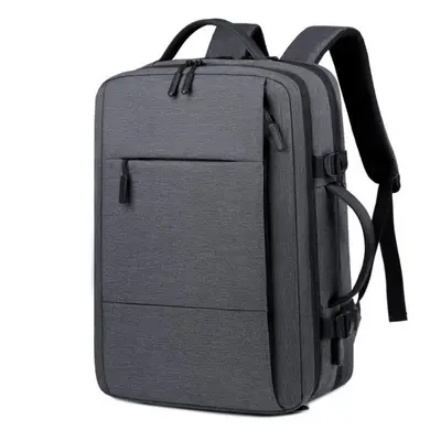 (dark gray) Classic Travel Backpack Men Business Backpack School Expandable Usb Bag Large Capaci