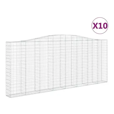 (10 pcs, x x 160/180 cm) vidaXL Arched Gabion Basket Stone Basket Gabion Retaining Wall Galvanis