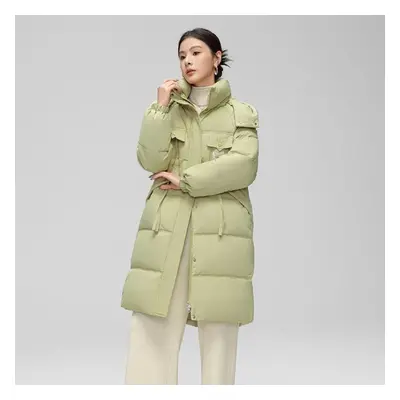 (green, XXL) Autumn Winter Thick Warm Jacket Women Solid Color Hooded Coat Parkas Medium Long Zi