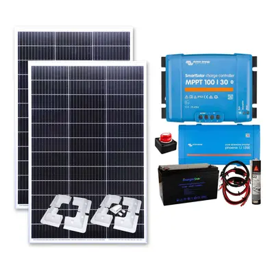 300w Solar Panel Kit MPPT Controller Lithium Inverter, Mounting Brackets,100Ah Lithium Battery,1