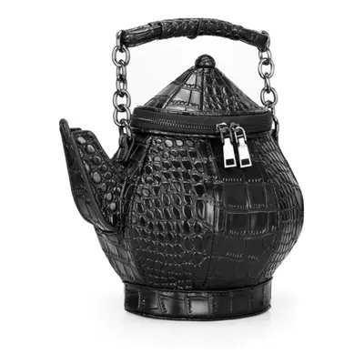 (black) Vintage Funny Teapot Shaped Handbag Women Crossbody Stone Pattern Leather Single Shoulde