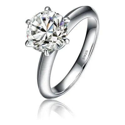 (as the picture, 5) Solitaire 1.5ct Lab Diamond Ring 100% Original Sterling Silver Engagement We