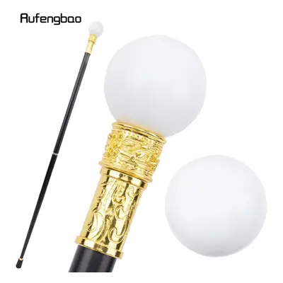 (as the picture) White Artificial Resin Ball Walking Cane Fashion Decorative Walking Stick Gentl