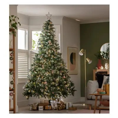 Habitat 8ft Oscar Pre-Lit Pine Cone Christmas Tree - Green