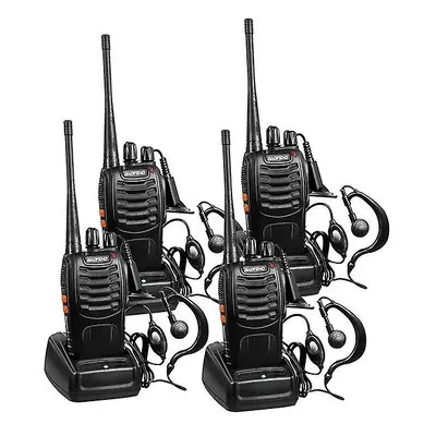 Rechargeable Long Range Two-way Radios With Earpiece Pack Uhf 400-470mhz Walkie Talkies Li-ion B