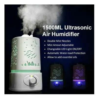 1.5L Ultrasonic Air Humidifier Diffuser Purifier Aroma Room LED Change