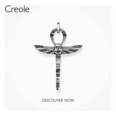 Cross of Life Ankh with Scarab Pendant Sterling Silver For Women Men Jewelry Gift Europe Pendant