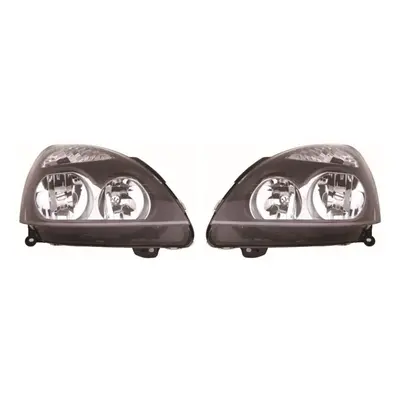 Renault Clio Mk2 Hatchback 4/2001-2005 Black Headlights Headlamps Pair O/S & N/S