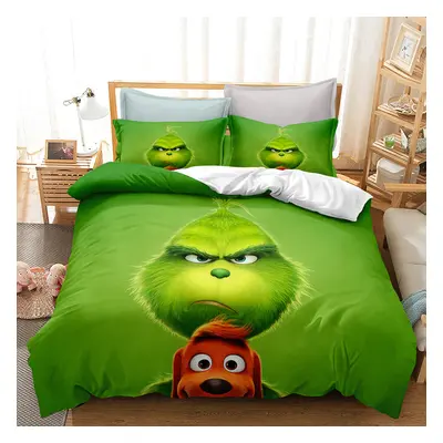 (Style 22, Single(135X200CM/2PCS)) The Grinch Kids Bedding Single Double Duvet Cover