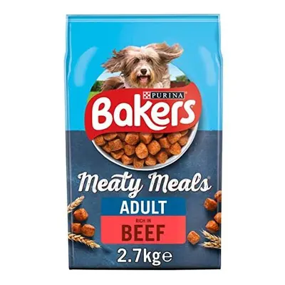 Bakers Meaty Meals Dry Dog Food, Beef, 2.7kg