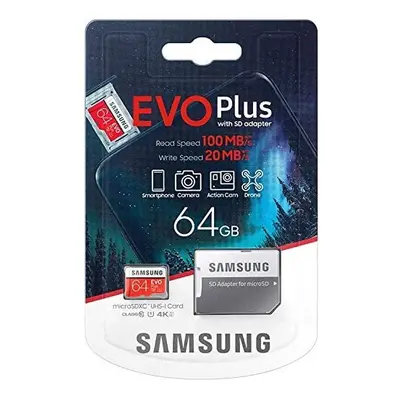 Samsung Evo Plus 64GB MicroSD XC Class UHS1 Mobile Memory Card for Samsung Galaxy J3 J1 Nxt Ace 